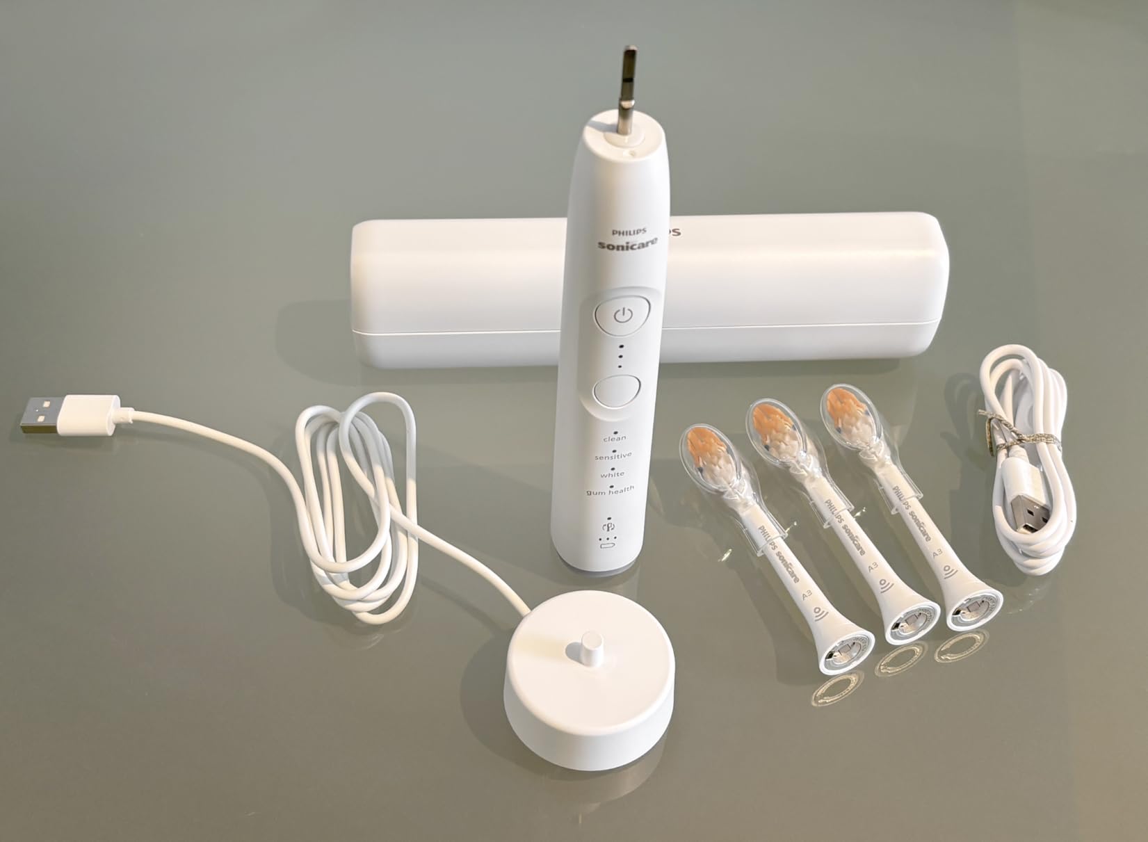 Philips Sonicare 7300 Rechargeable Electric Toothbrush, 3 Brush Head, White | 2000% More Plaque Removal, Visual Pressure Sensor, 12 Brush Settings, App Connected, 21-Day Battery, Travel Case, HX7420/07 customer photo 1