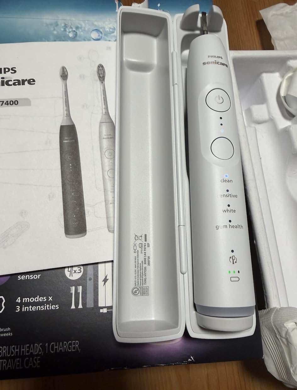 Philips Sonicare 7300 Rechargeable Electric Toothbrush, 3 Brush Head, White | 2000% More Plaque Removal, Visual Pressure Sensor, 12 Brush Settings, App Connected, 21-Day Battery, Travel Case, HX7420/07 customer photo 2