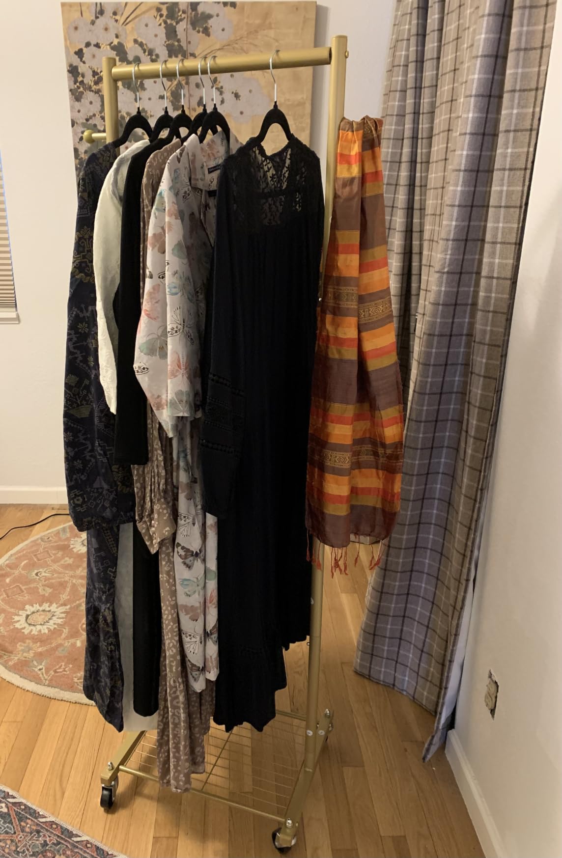 SLEEPING LAMB Small Clothes Racks for Hanging Clothes, Rolling Clothing Rack with Shelves, 60