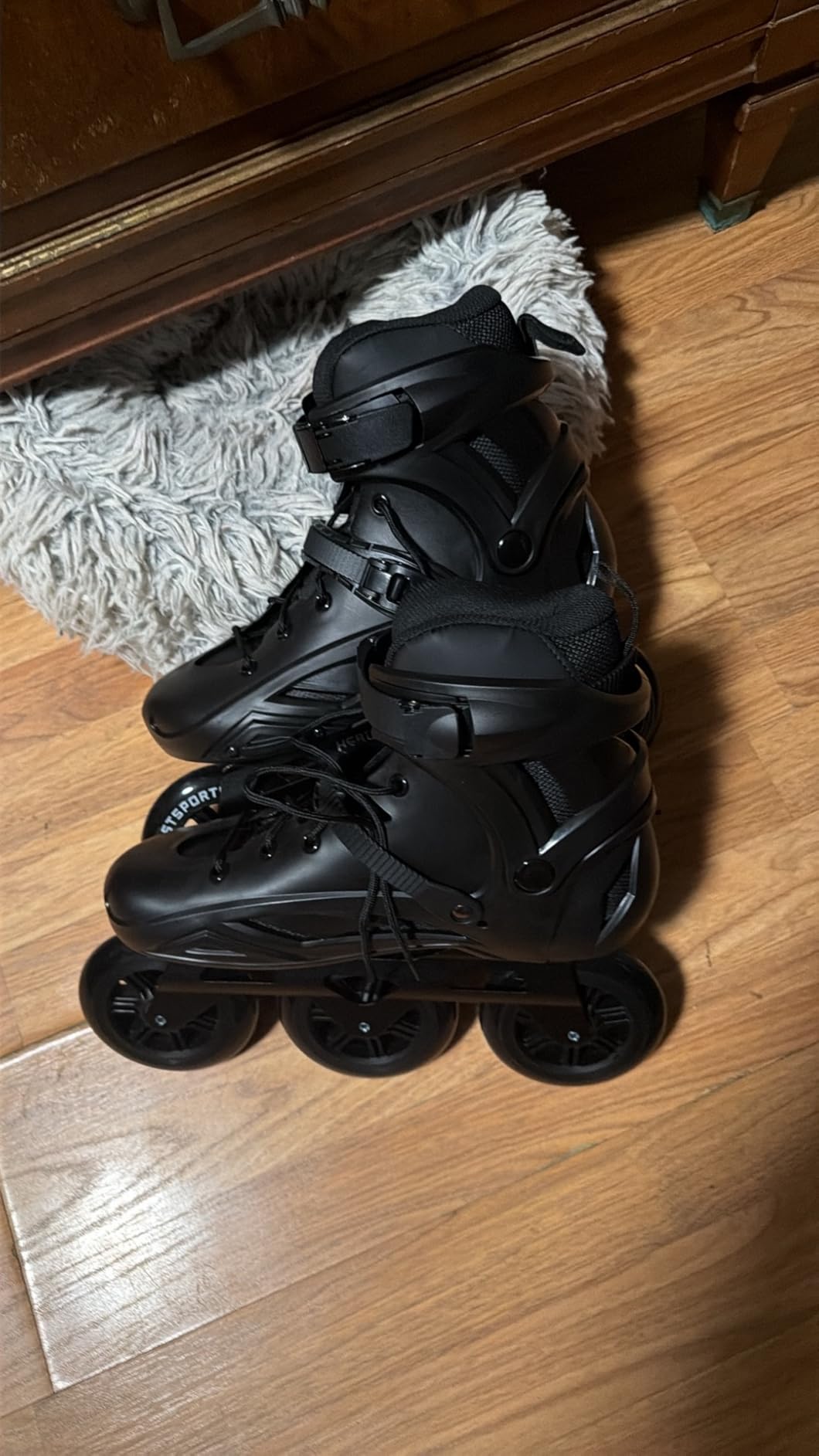 3-Wheel Inline Skates 110mm for Women Men, Professional Inline Speed Skates | Performance High-Speed Roller Skates Blades for Outdoor Fitness, Adult Female Male, Smooth Glide, No Brake, Black customer photo 1