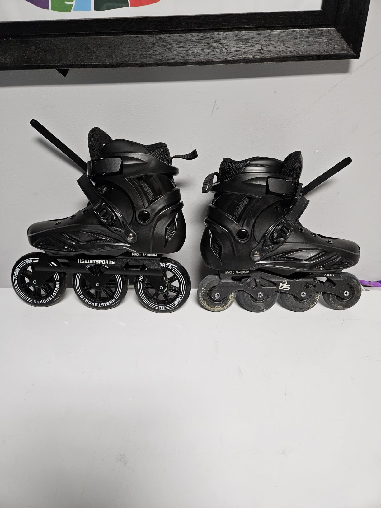 3-Wheel Inline Skates 110mm for Women Men, Professional Inline Speed Skates | Performance High-Speed Roller Skates Blades for Outdoor Fitness, Adult Female Male, Smooth Glide, No Brake, Black customer photo 2
