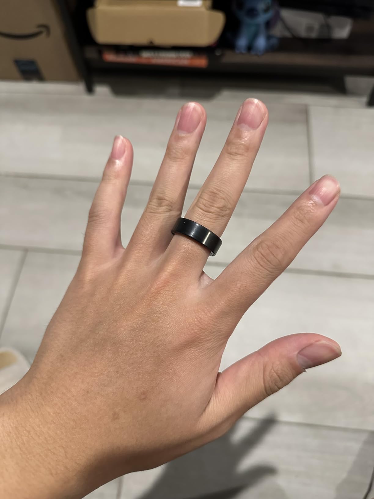 POBOVi Gen 2 Titanium Smart Ring for Women & Men, Sleep & Heart Rate Tracker, No Subscription, Size Before You Buy (Polished Black, 9) customer photo 2