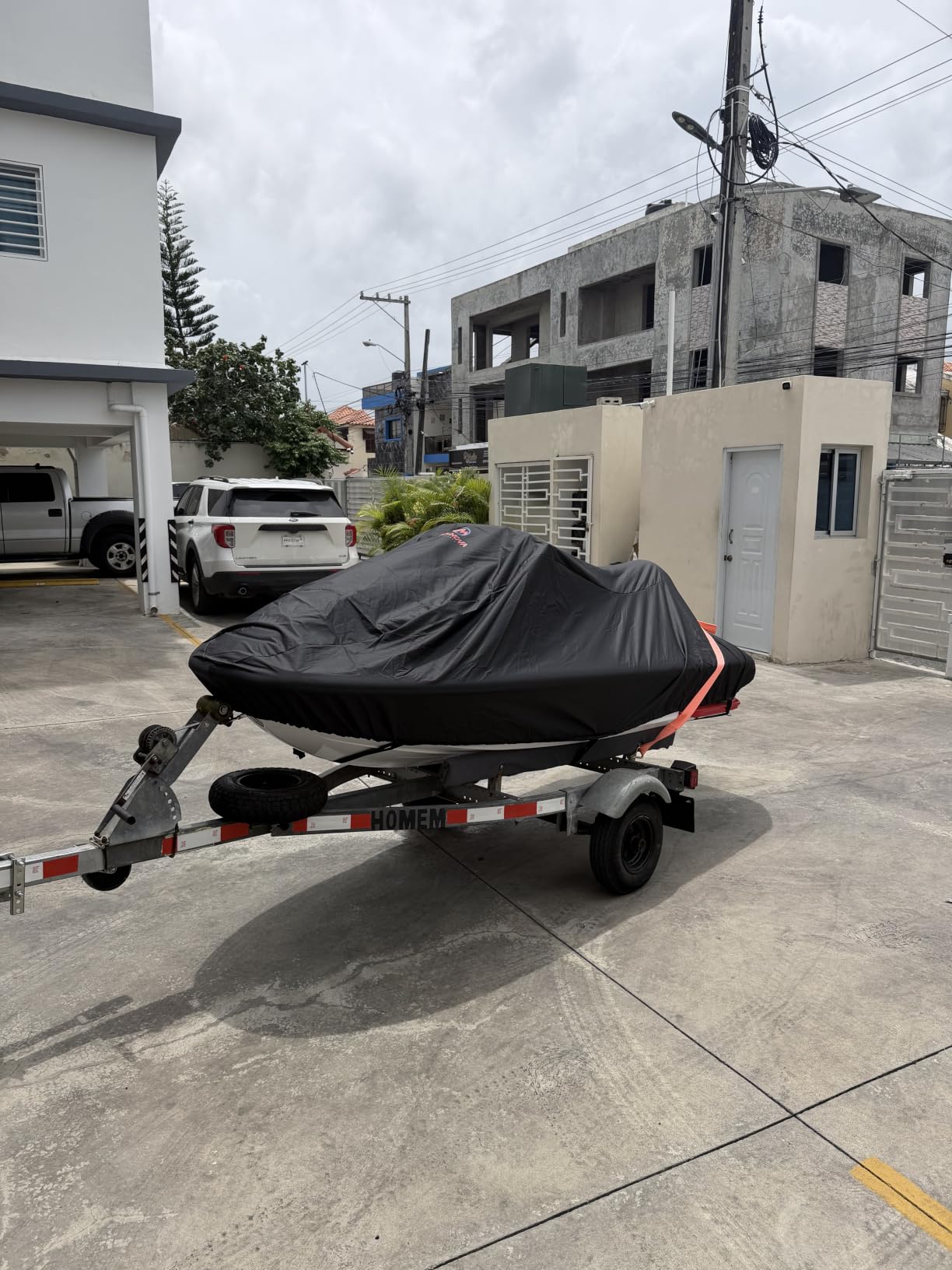 Comnova Jet Ski Cover 135-145 Inch - 600D Waterproof Trailerable Jetski Covers - Heavy Duty PWC Cover Fits Seadoo, Yamaha 2-3 Seater Personal Watercraft, All-Season Protection customer photo 2