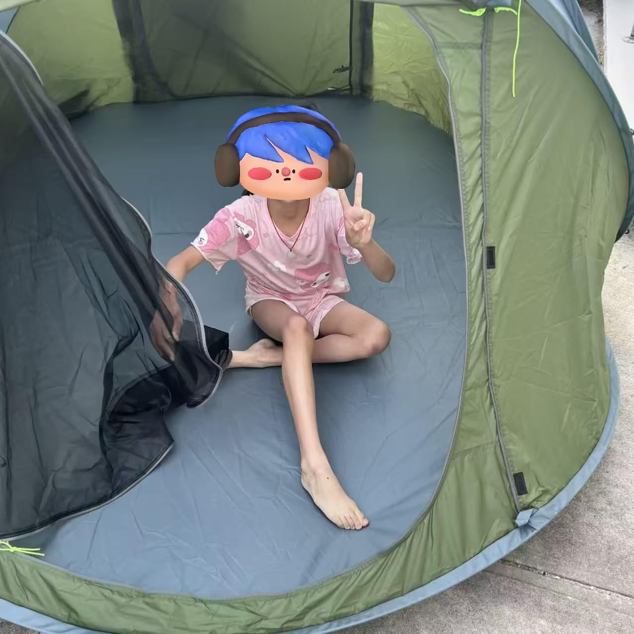4/6 Person Easy Pop Up Tent,Camping Tent with Skylight and Rainfly,Waterproof,Quick Setup-Instant Tents for Camping Outdoor customer photo 1