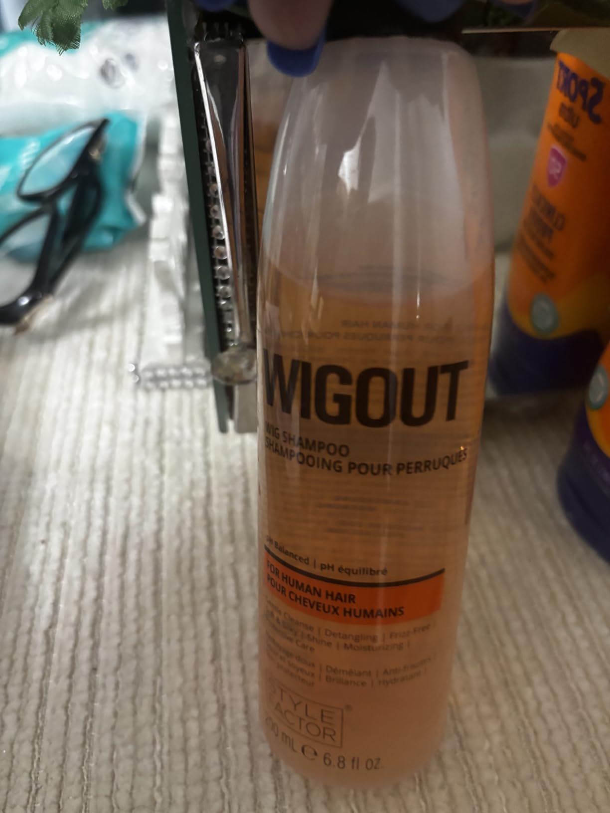 Style Factor WIGOUT Wig Shampoo for Human Hair - pH Balanced Moisturizing & Gentle Cleanse, Protective Care, Detangling, Frizz Free, Soft and Silky Shine Contains Vegan Keratin, 6.8 Fl Oz customer photo 1