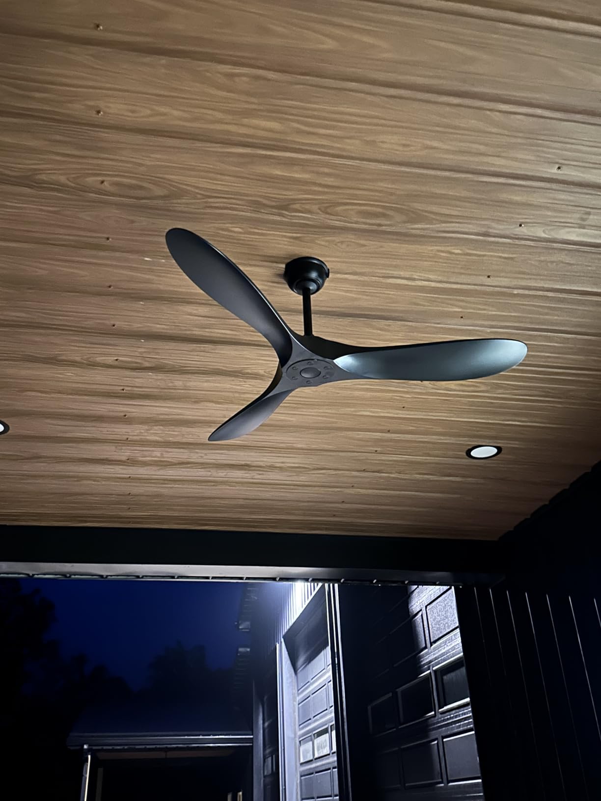 Obabala Black Outdoor Ceiling Fan, 52 in Ceiling Fans No Light with Remote Control, 3 Blades, 6 Speed Reversible DC Motor Modern for Patios, Living Room, Bedroom, Porch customer photo 2