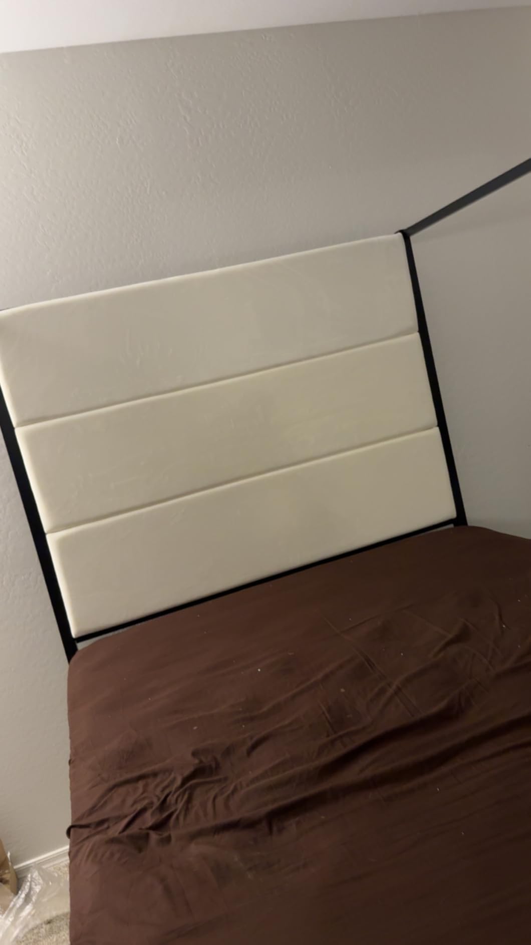 Merax King Size Black Metal Canopy Bed Frame, 76.5