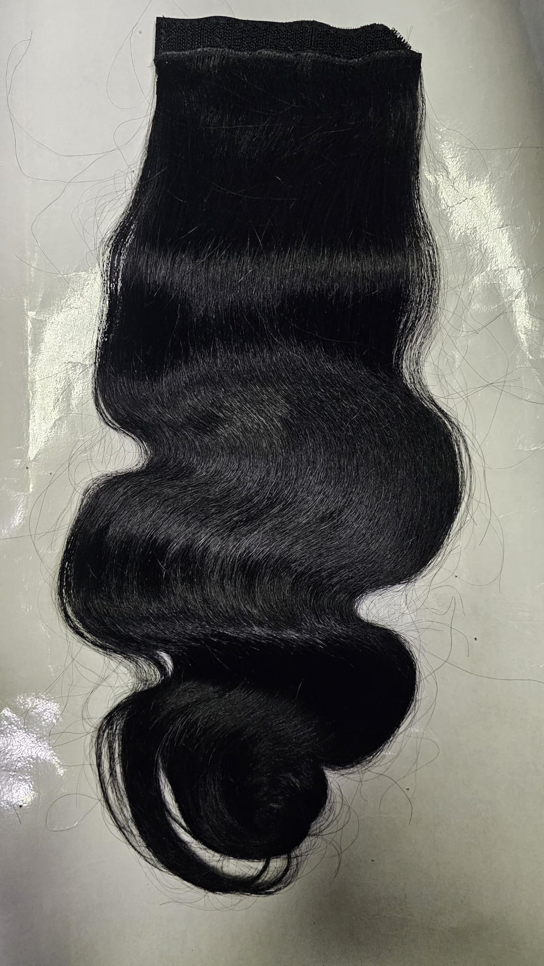 Body Wave Ponytail Human Hair for Black Women 100% Brazilian Virgin Human Hair Ponytail with Magic Paste Wrap Around Natural Black Color (18 Inch) customer photo 1