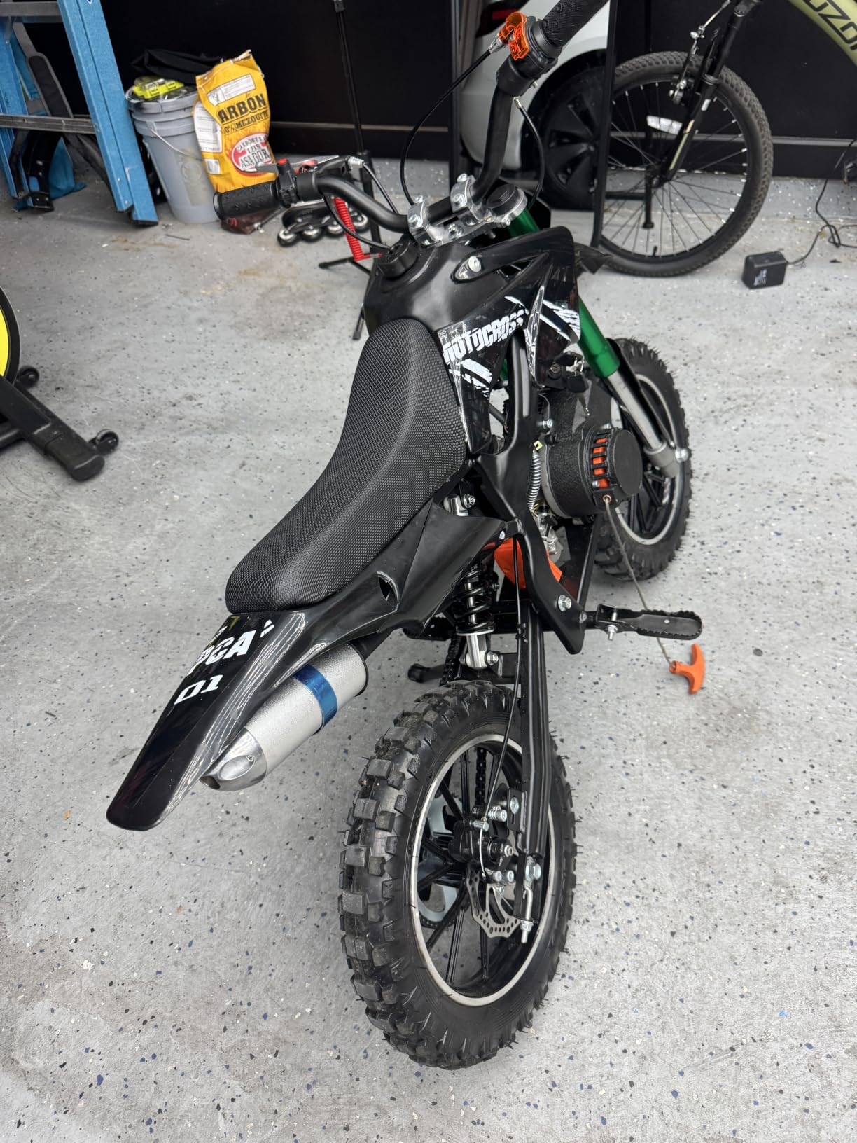Kids 50cc Dirt Bike,2-Stroke Gas Dirt Bike,Black,CPC Listed customer photo 2