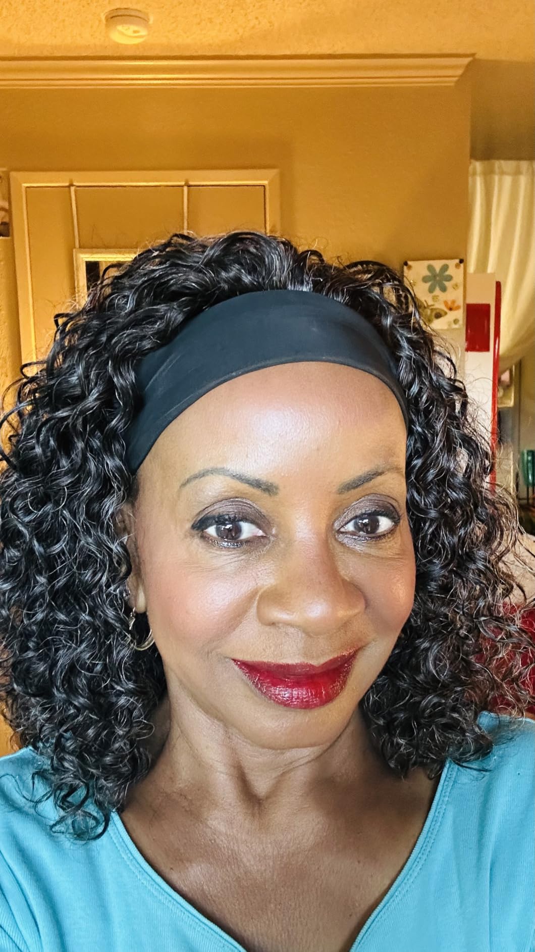 SOUL LADY Headband Water Wave Mix Brown And Gray Bob Wigs For Black Women 100% Human Hair Chic Glueless Wigs Wear and Go Brown Silver Grey Bob Wig For Seniors 12 Inch customer photo 1