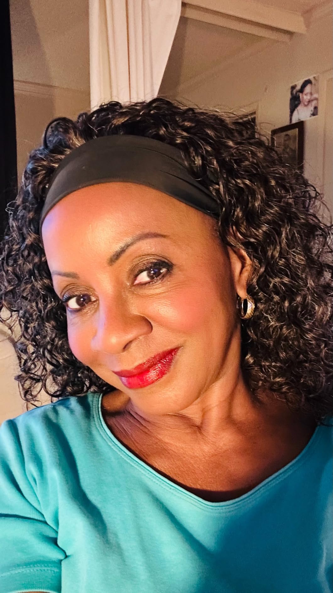 SOUL LADY Headband Water Wave Mix Brown And Gray Bob Wigs For Black Women 100% Human Hair Chic Glueless Wigs Wear and Go Brown Silver Grey Bob Wig For Seniors 12 Inch customer photo 2