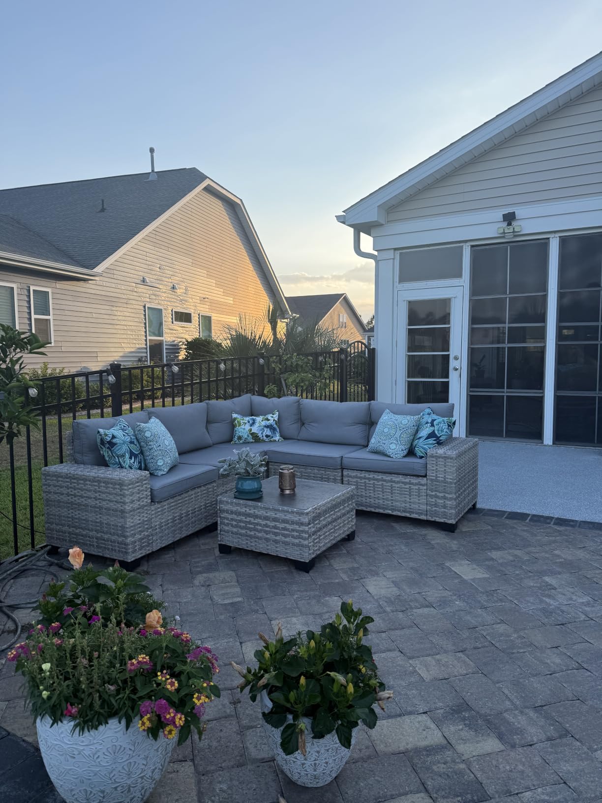 Outdoor Patio Furniture Set PE Wicker Rattan Outdoor Sectional Sofa customer photo 2