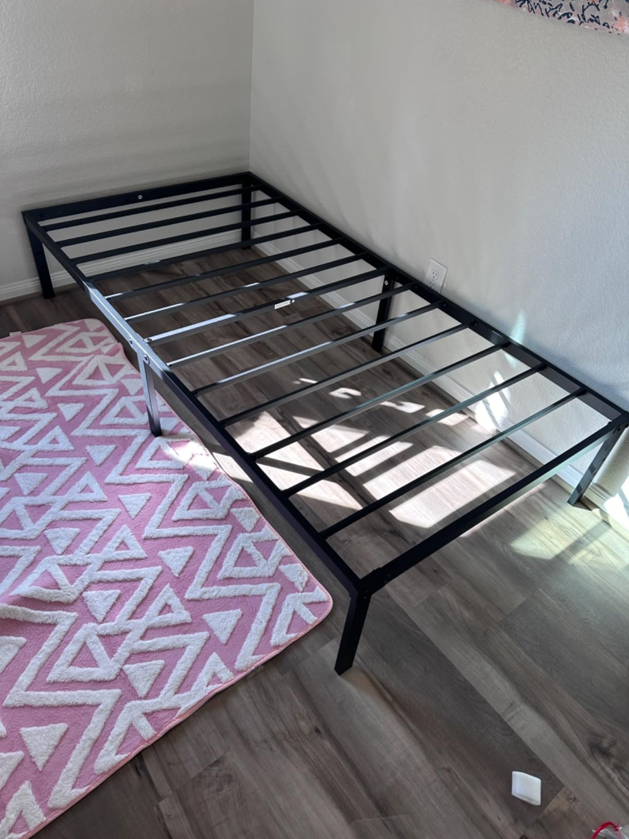 DUMOS Metal Bunk Bed Twin Over Twin with Ladder and High Guardrail, Heavy-Duty Steel Slats Support for Kids Teens Adults/Dorm, Under-Bed Storage Space, Noise Free, White customer photo 2