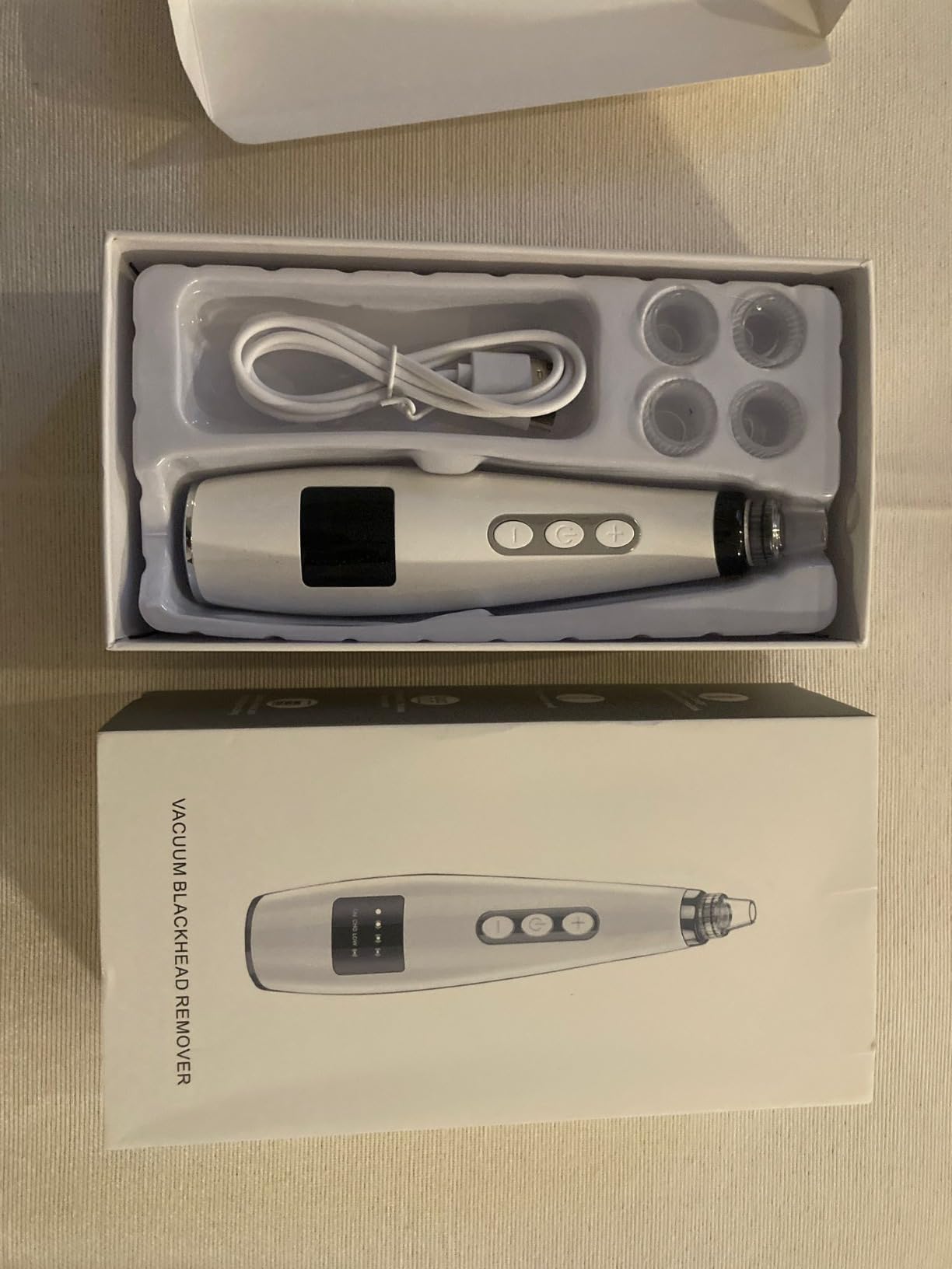 Blackhead Remover Vacuum, Facial Pore Extractor, 5 Suction Levels, 5 Probes | USB Rechargeable Pore Cleaner, Electric Comedone Whitehead Extractor Tools, 4 Stainless Steel Tools customer photo 1