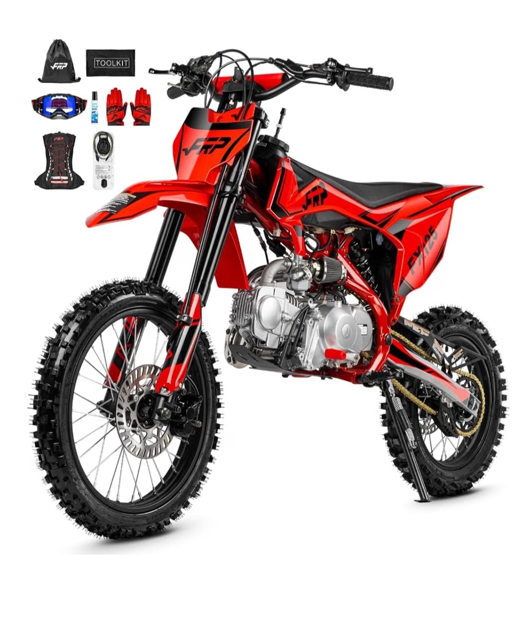 FX140 Gas Dirt Bike for Teens Adults 140cc 4-Stroke 5-Speed Pit Bike | For Ages 16+, 11HP Oil-Cooled Engine, Dual-Piston Hydraulic Disc Brakes, 5-Speed Manual, 90% Assembled, White customer photo 1