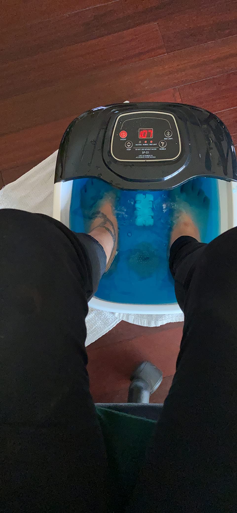 RIGHTMELL Foot Soaking Tub Foot Spa with Heat, Bubble, Ozone & Blue Light customer photo 2