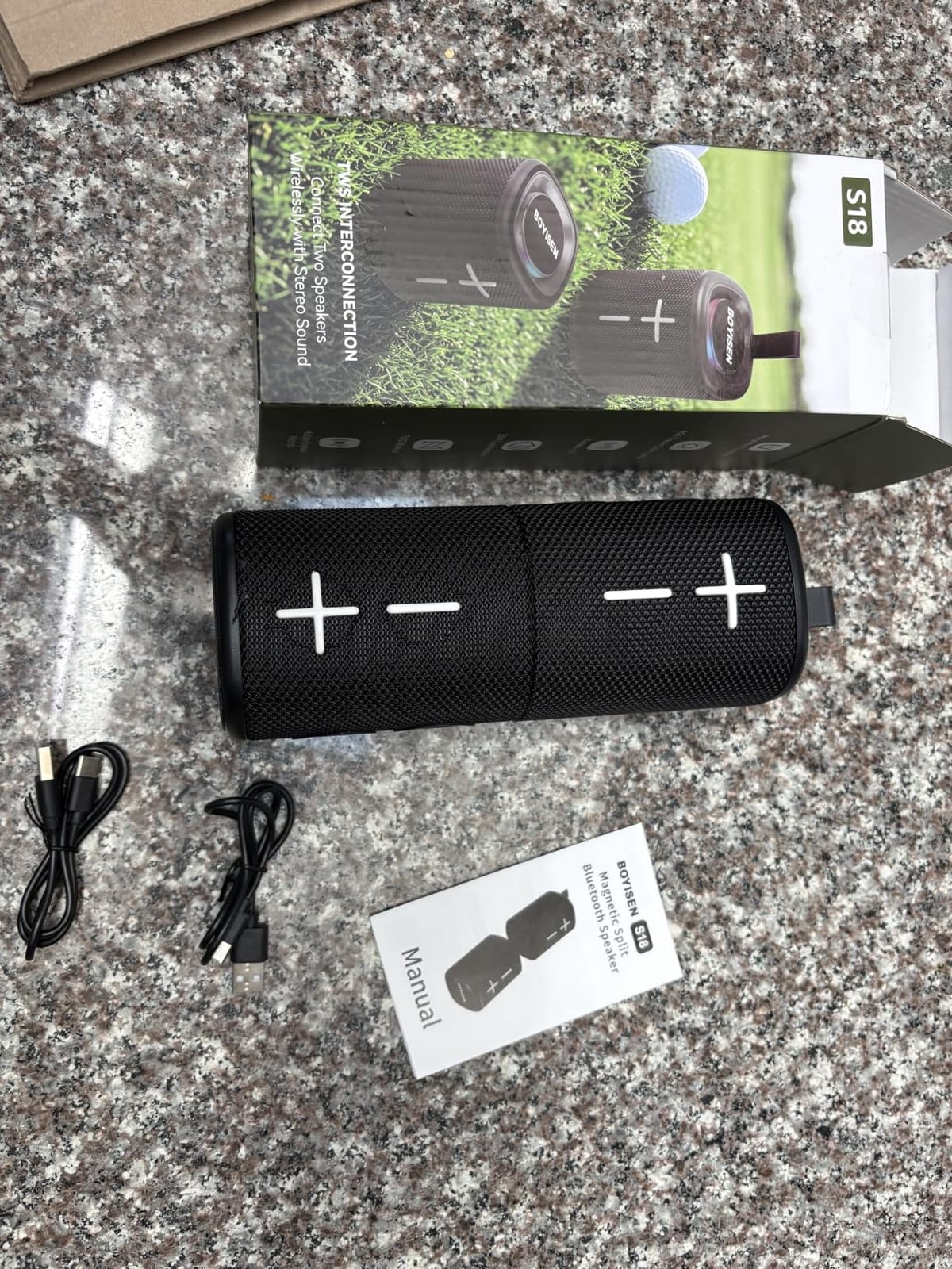 BOYISEN 2-in-1 Split Magnetic Golf Cart Speaker, Portable Bluetooth Speaker | TWS True Wireless Stereo, IPX5 Waterproof, 24H Playtime, Golf Cart Accessories, Golf Gifts for Men customer photo 1