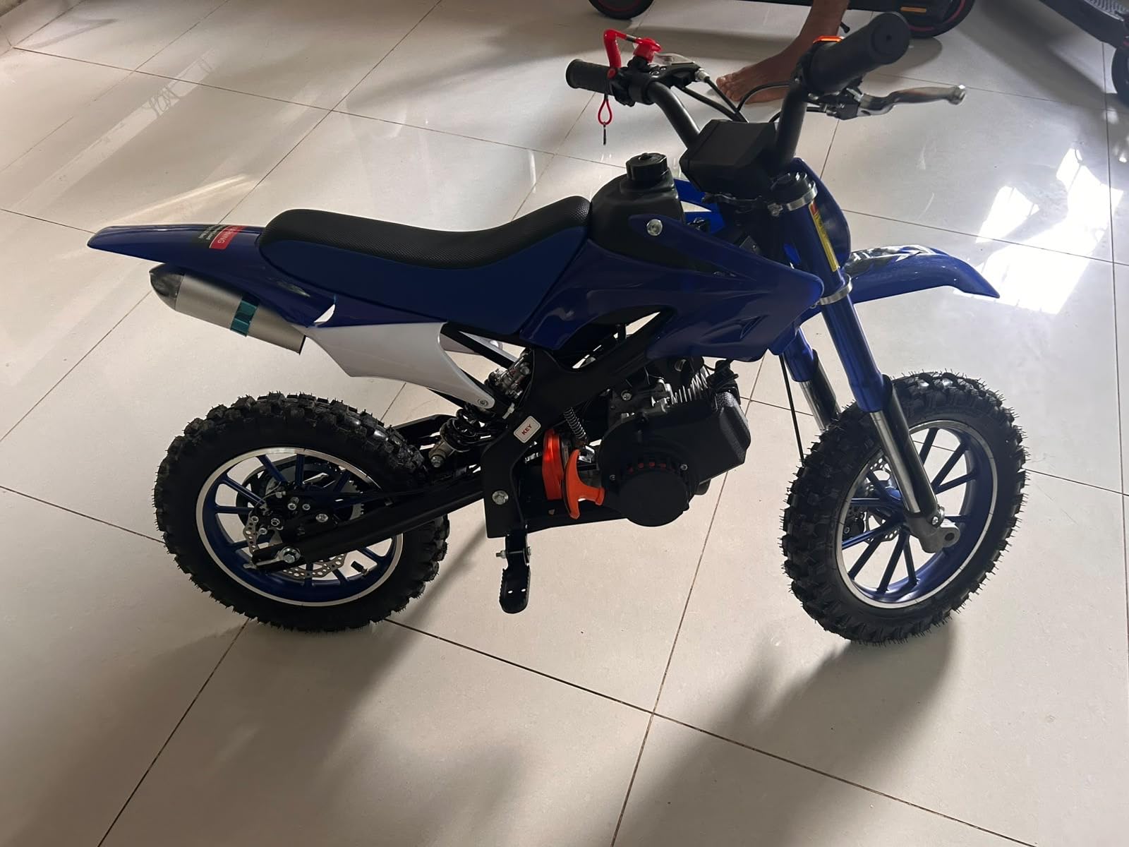 50cc Gas Dirt Bike for Kids 8-14, 2-Stroke Engine Mini Dirtbike | Dual Disc Brakes, Front Rear Suspension, 10 Inch Off-Road Tires, Max Speed 28MPH, Upgrd Carb & Filter, Gift for Kids customer photo 1