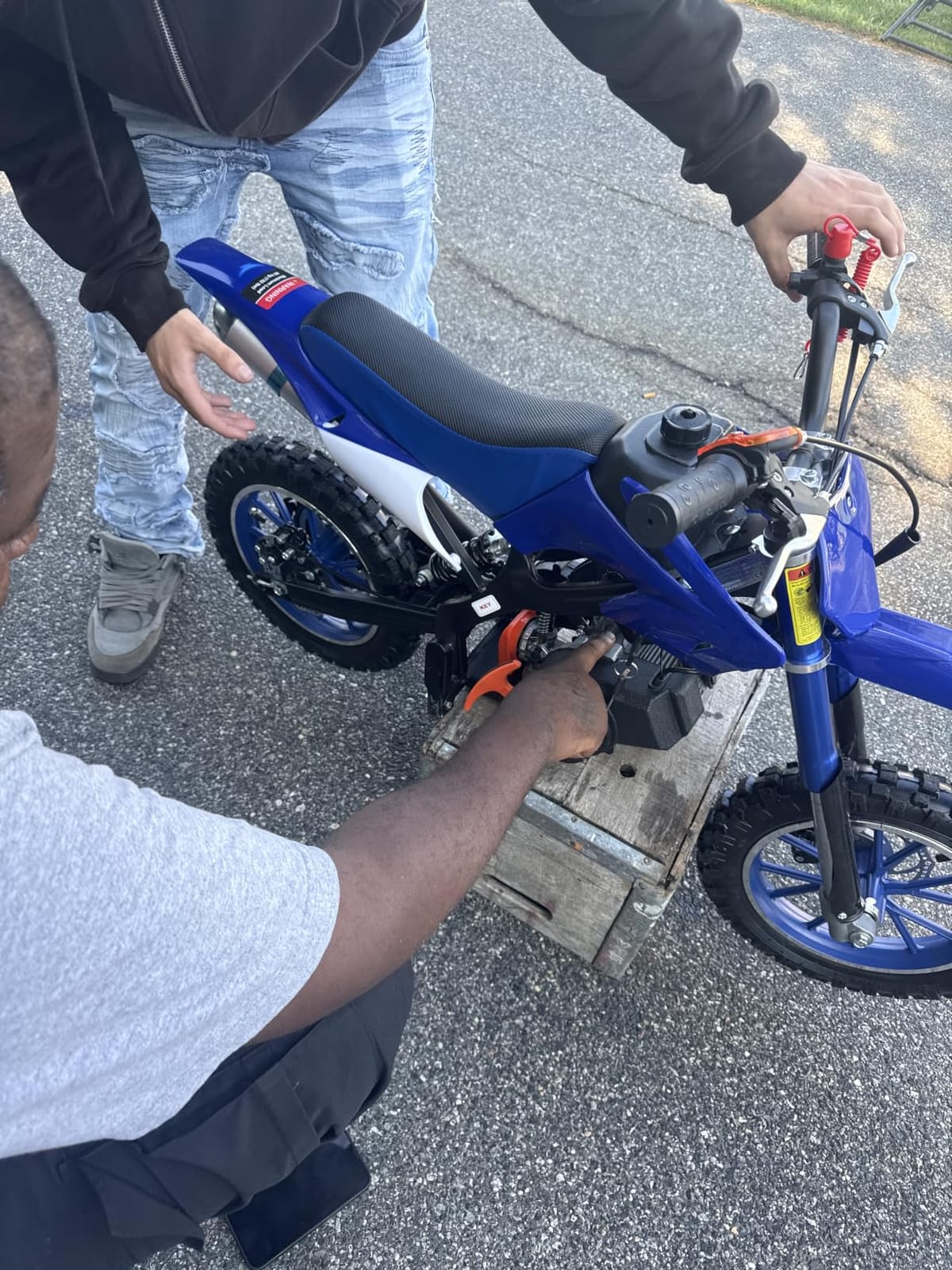 50cc Gas Dirt Bike for Kids 8-14, 2-Stroke Engine Mini Dirtbike | Dual Disc Brakes, Front Rear Suspension, 10 Inch Off-Road Tires, Max Speed 28MPH, Upgrd Carb & Filter, Gift for Kids customer photo 2