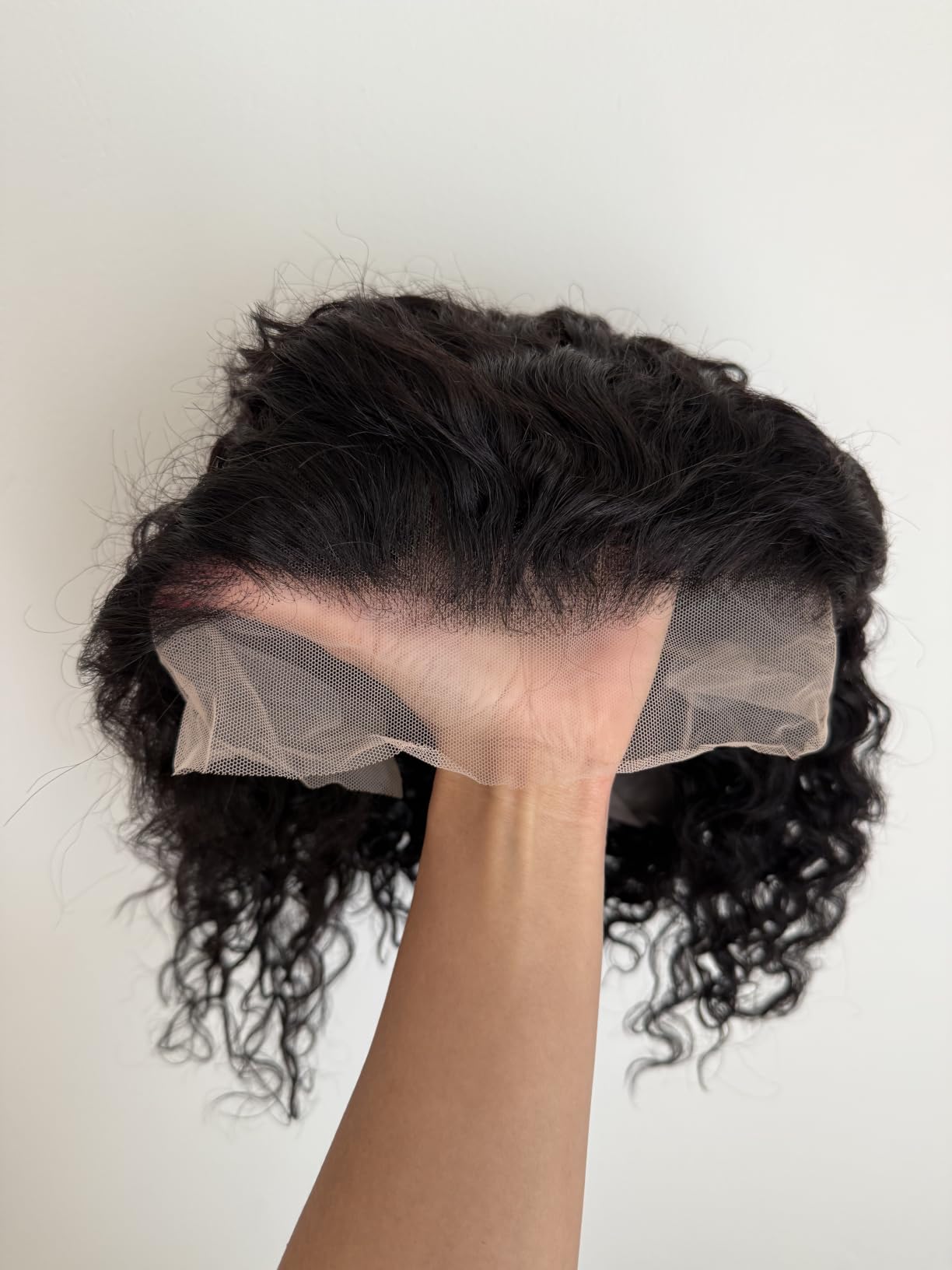 Curly Bob Wig Human Hair 13x4 HD Lace Front Wigs Human Hair for Women | Deep Wave Human Hair 180% Density Glueless Pre Plucked Pre Cut Short Curly Wig Natural Black (12inch) customer photo 1