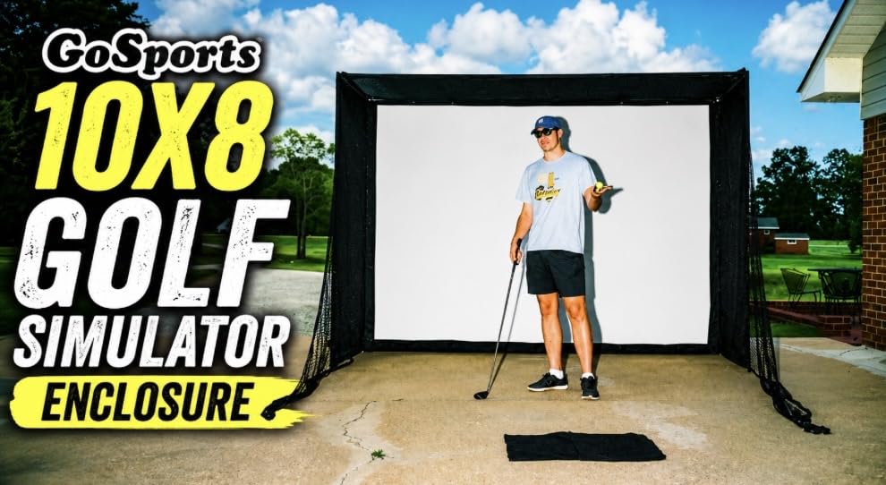 GoSports Golf Simulator Enclosure with Impact Screen and Shank Nets - 10 x 8 ft Golf Sim with HD Impact Screen Kit for at Home Practice customer photo 1