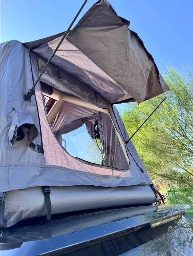 Inflatable Rooftop Tent, 2-3 Person Car Roof Tent for SUV Truck | Include Air pump, air mattress, ladder, skylight, rainfly, waterproof & windproof, for van, overland, camping customer photo 2