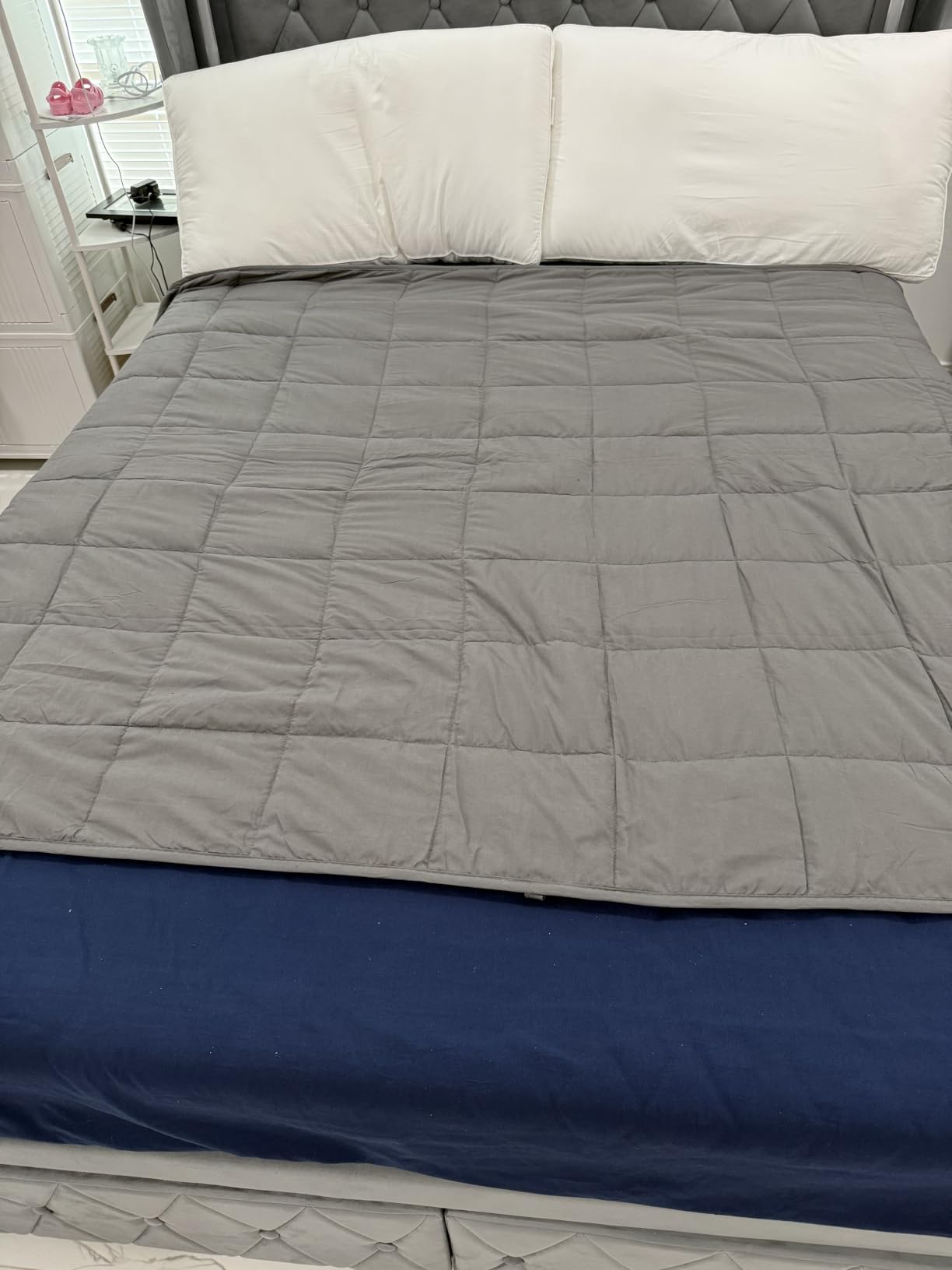 Weighted Blanket for Adults Soft Heavy Blanket Perfect Sleeping King Size Breathable Cotton Weighted Blanket for All-Season Sleep & Warmth for 160-200 lbs Machine Washable (78‘x85’ 25lbs King Size) customer photo 2