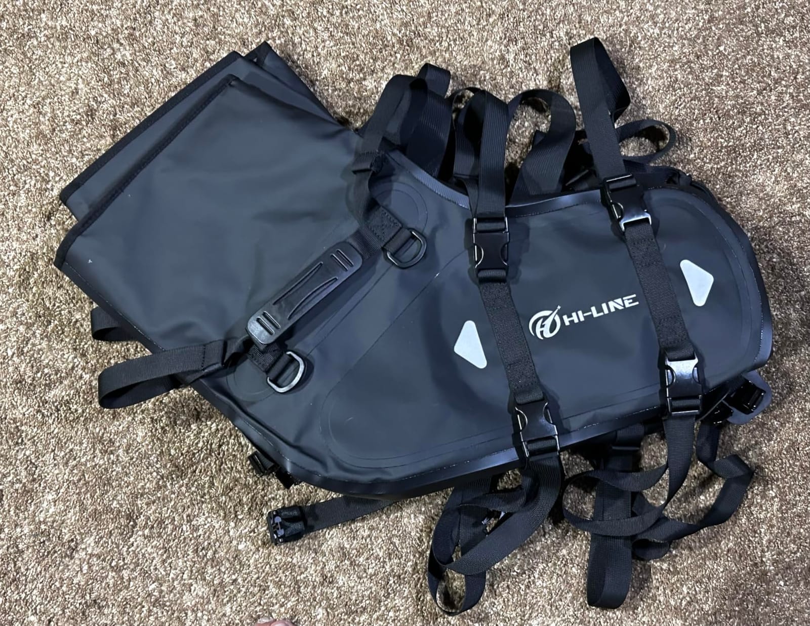 HI-LINE Motorcycle Saddlebags 28L(14L*2) Waterproof PVC | Motorcycle Side Bags with Shoulder Straps, Universal Luggage Panniers for Adventure, Touring & Dual Sport Motorcycles, 1 Pair customer photo 1