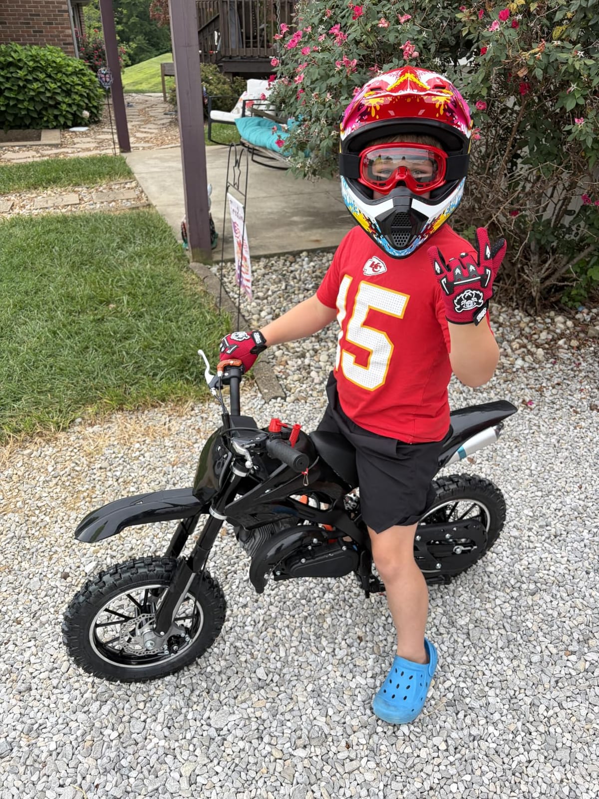 Kids 50cc Dirt Bike,2-Stroke Gas Mini Bike,Black,CPC Listed customer photo 2