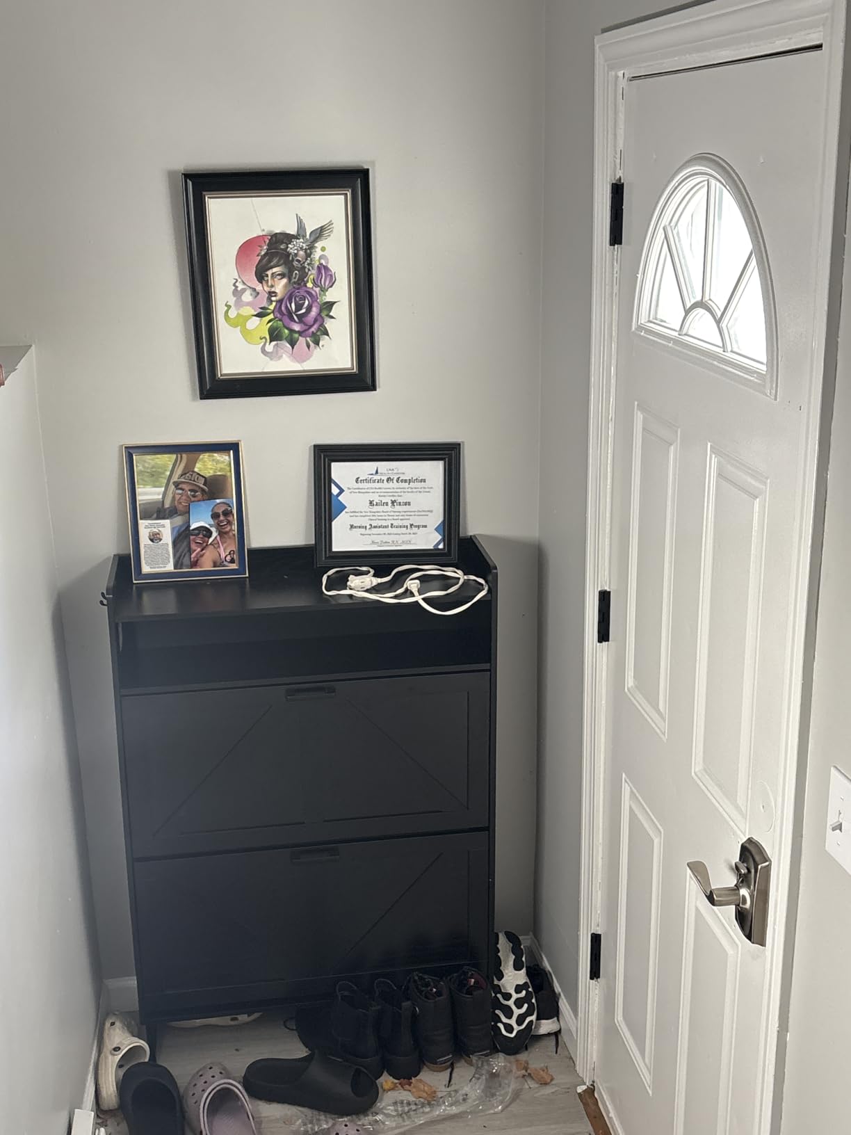 BORNOON Large Shoe Storage Cabinet with 6 Flip Drawers and Modern Wave-Edge Fluted Panels, High-Capacity Slim Shoe Rack for Entryway, Freestanding Organizer with Adjustable Shelves and Anti-Tip Kit customer photo 2