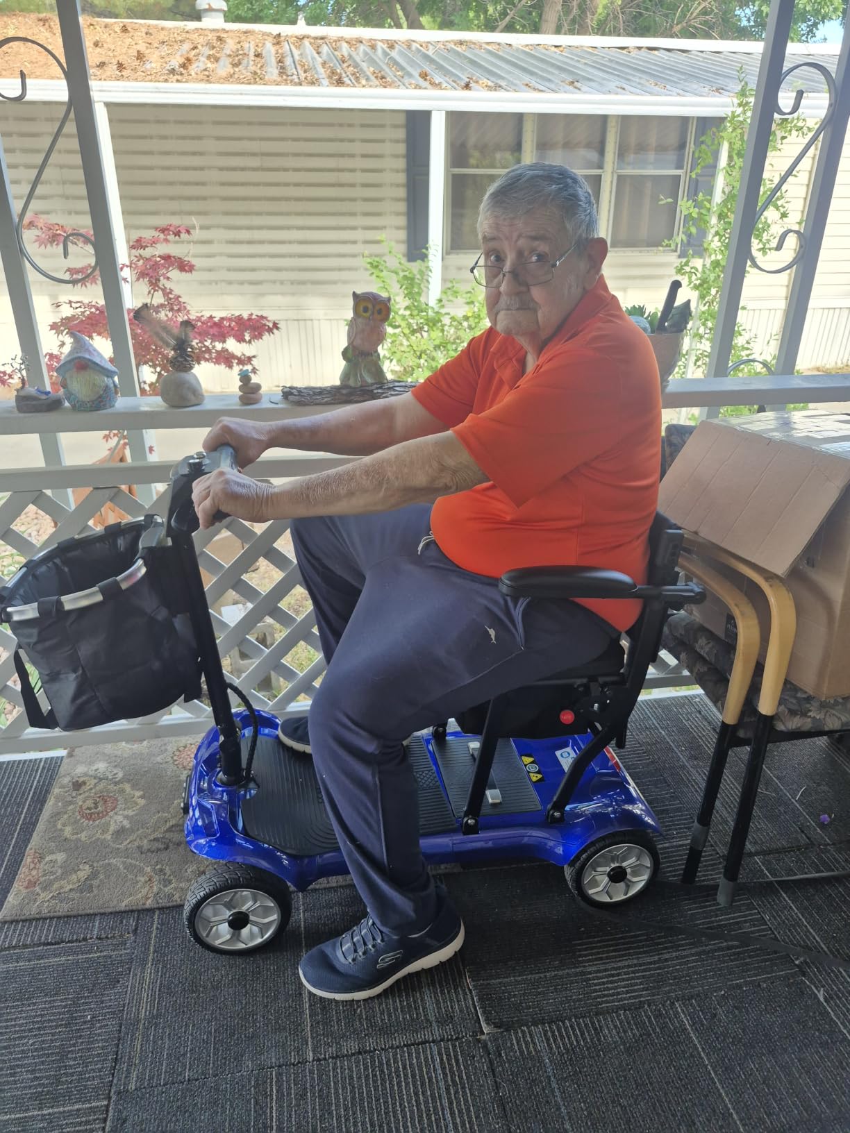 Lightweight Mobility Scooter for Adult & Seniors Cruise & Airline Approved | 43lb Foldable Portable Motorized Scooters with Removable Lithium Battery for 12.4 Miles Travel, 4 Wheel, 300lb Capacity, Red customer photo 2