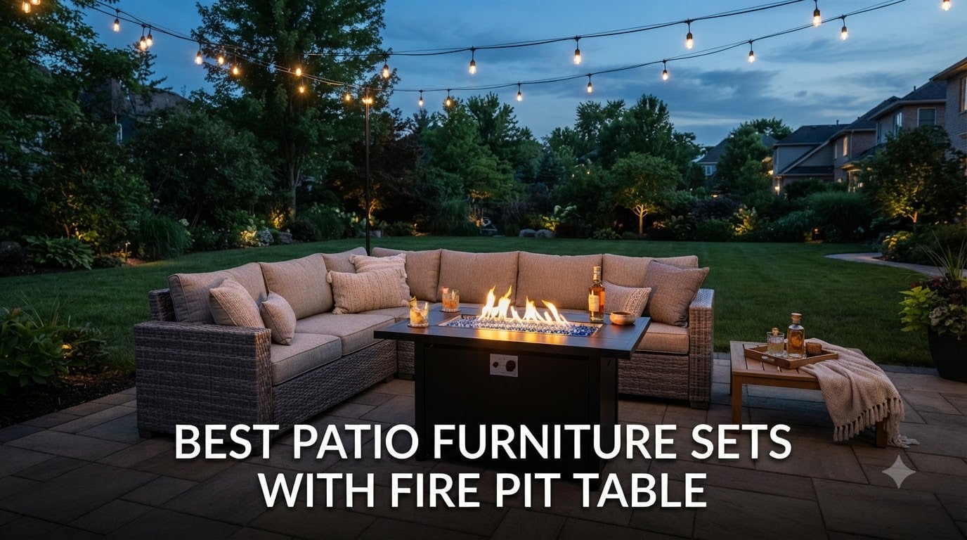 best patio furniture sets with fire pit table