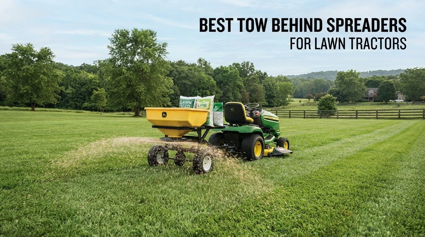 best tow behind spreaders for lawn tractors