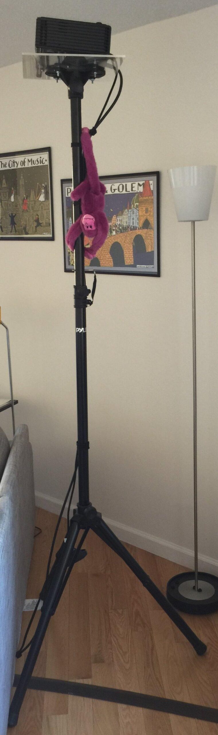 Pyle Universal Speaker Stand Mount Holder Heavy Duty Tripod w/ Adjustable Height from 40” to 71” and 35mm Compatible Insert Easy Mobility Safety Pin and Knob Tension Locking for Stability, Black customer photo 2