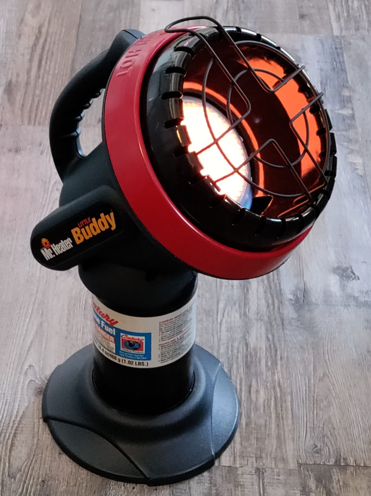 Mr. Heater F215100 MH4B Little Buddy 3800-BTU, Indoor Safe Propane Heater With ODS & Tip-Over Protection, Heating Area Up to 95 Sq. Ft - Lightweight, Medium - Black/Red customer photo 1