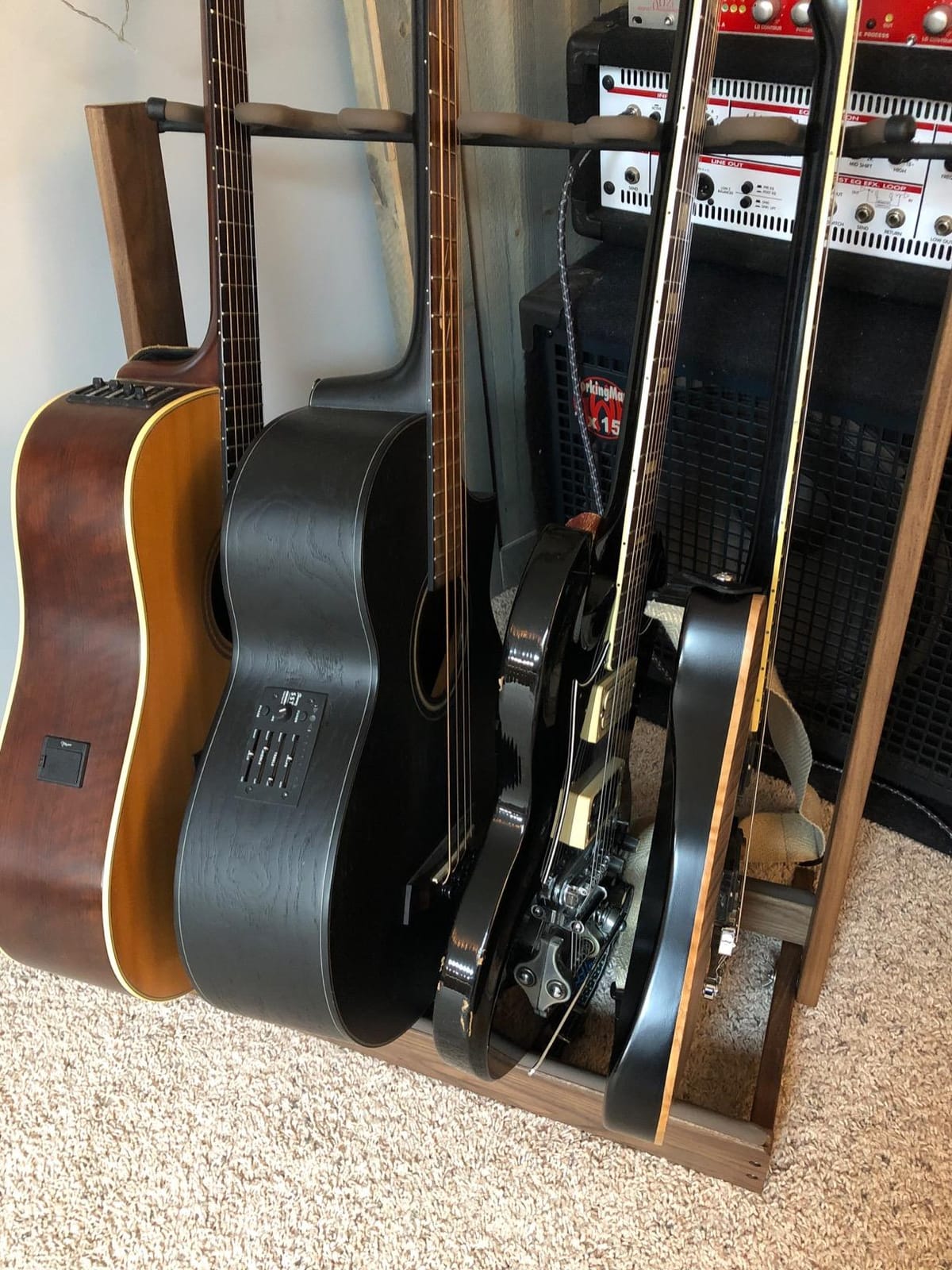 String Swing Guitar Stand for 6 Electric or Bass, or 3 Acoustic Guitars for Home or Studio (CC34) customer photo 2