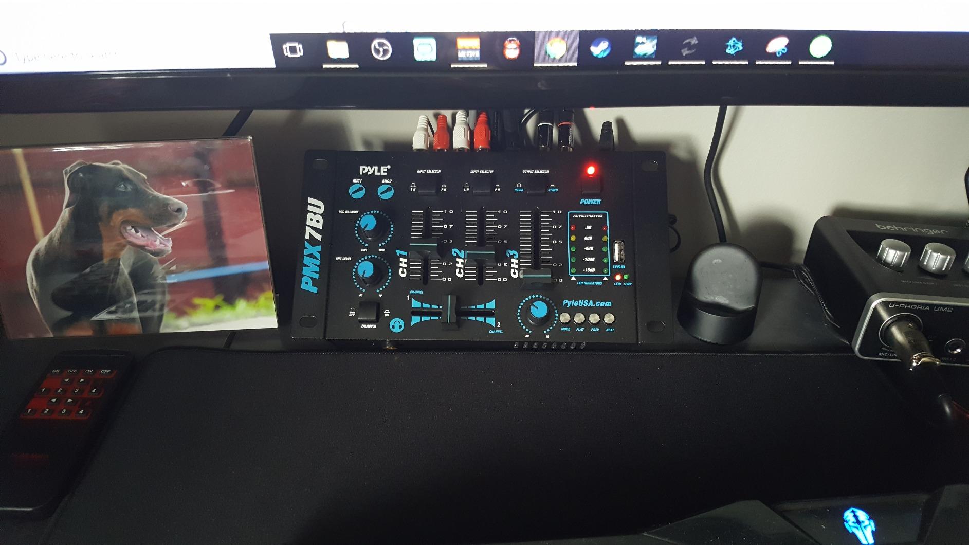 Pyle Wireless DJ Audio Mixer - 3 Channel Bluetooth Compatible DJ Controller Sound Mixer, Mic-Talkover, USB Reader, Dual RCA Phono/Line In, Microphone Input, Headphone Jack, Black - PMX7BU customer photo 1