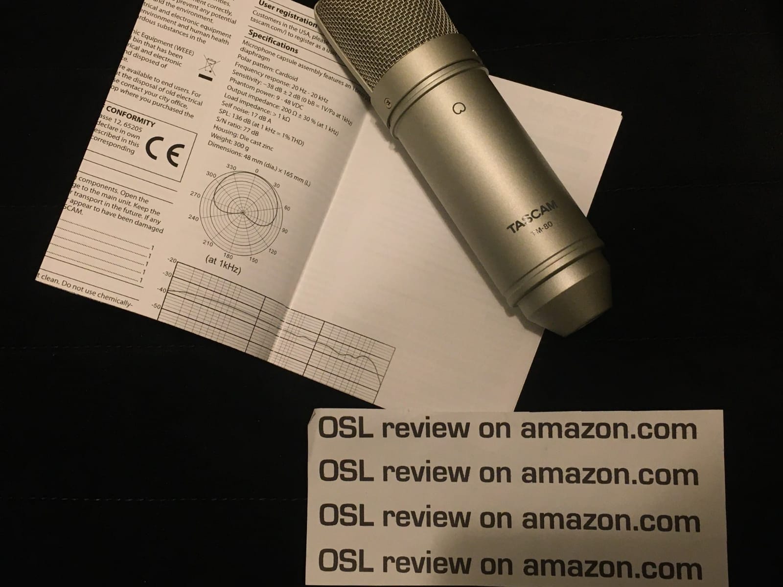 Tascam TM-80 Large Diaphagm Condenser Microphone,Silver customer photo 2