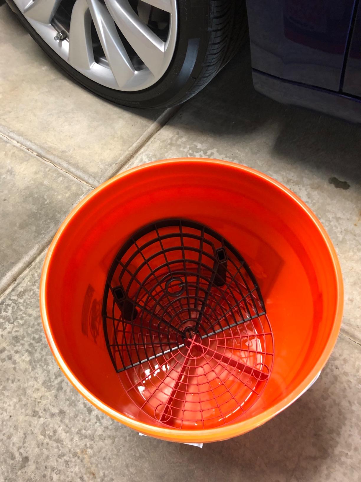 The Original Grit Guard Bucket Insert with Washboard Combo | Removes Dirt from Wash Mitt for Detailing | Car Wash Bucket Insert & Washboard | Black/Red - Made in the USA customer photo 1