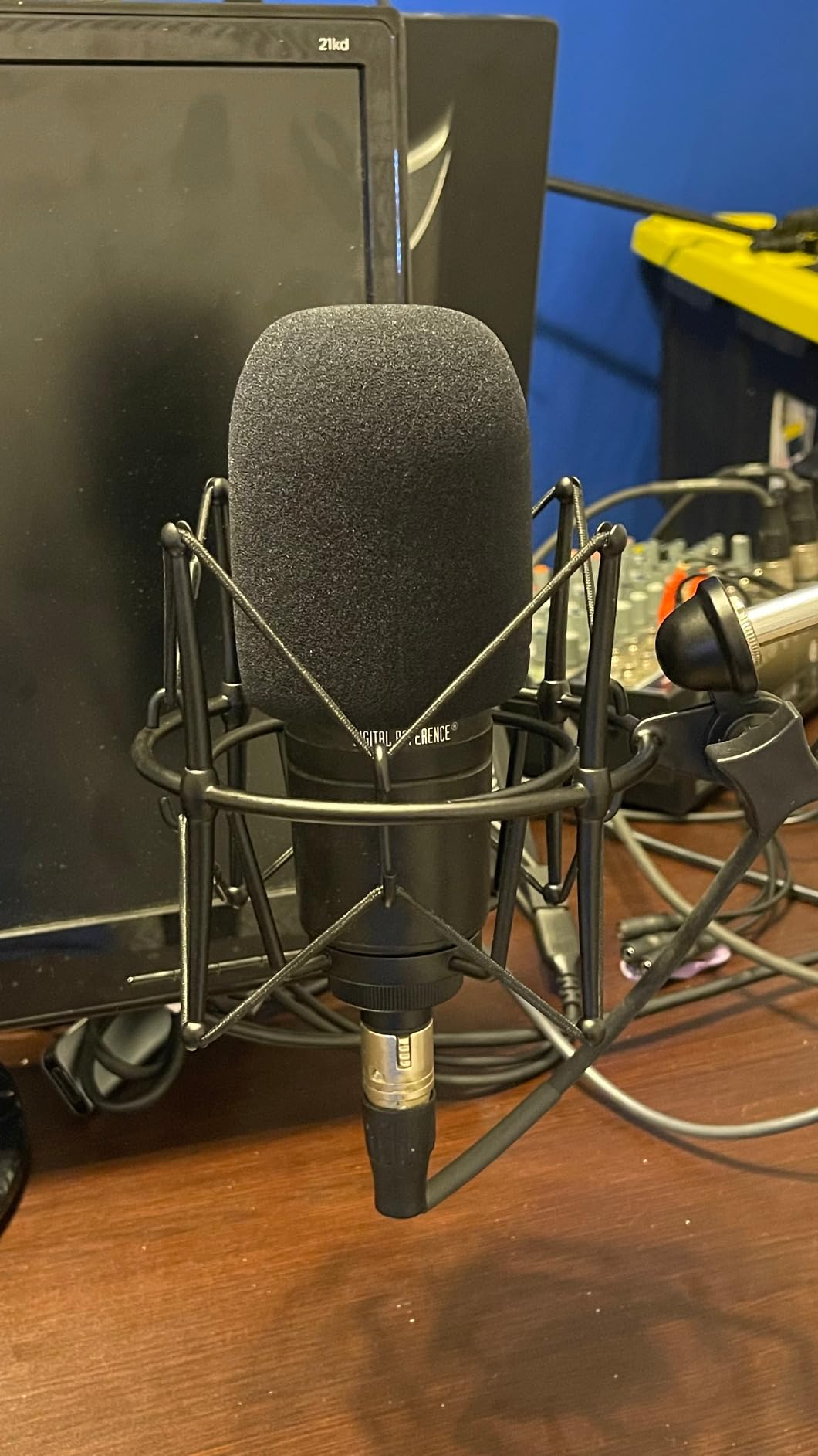 AT2020 Pop Filter by Vocalbeat - Audio Technica AT2035 Condenser Mic Foam Windscreen from Quality Sponge Material - Mic AT2020 USB Pop Windscreen Filters Recording and Background Noises - Black Color customer photo 2
