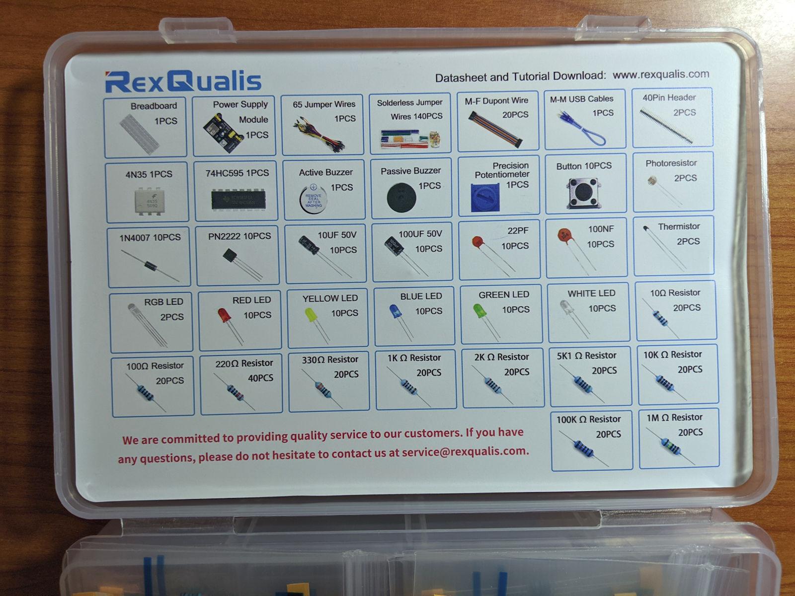 REXQualis Electronics Component Fun Kit w/Power Supply Module, Jumper Wire, 830 tie-Points Breadboard, Precision Potentiometer,Resistor Compatible with Arduino, Raspberry Pi, STM32 customer photo 2