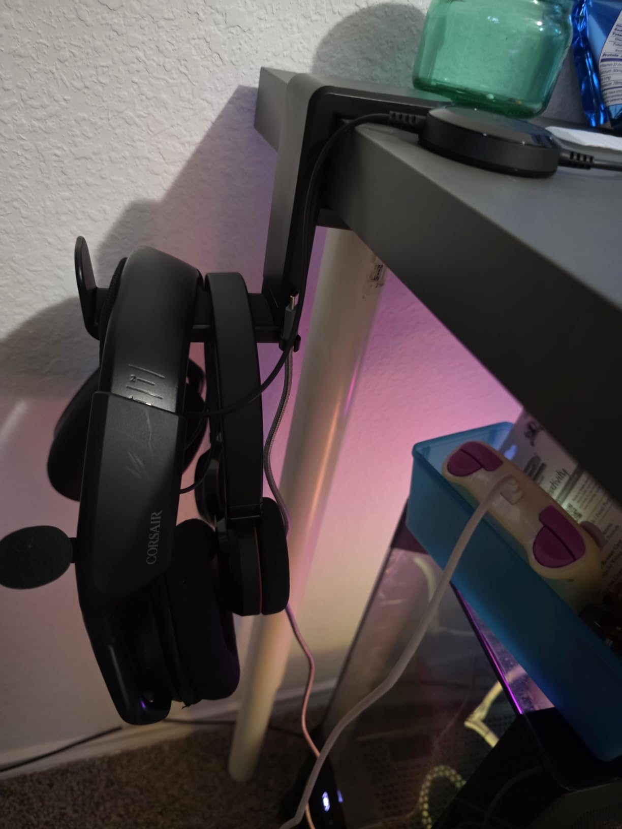 EURPMASK Rotating Headphone Stand,Adjustable Clamp-on Headset Holder Hanger customer photo 2