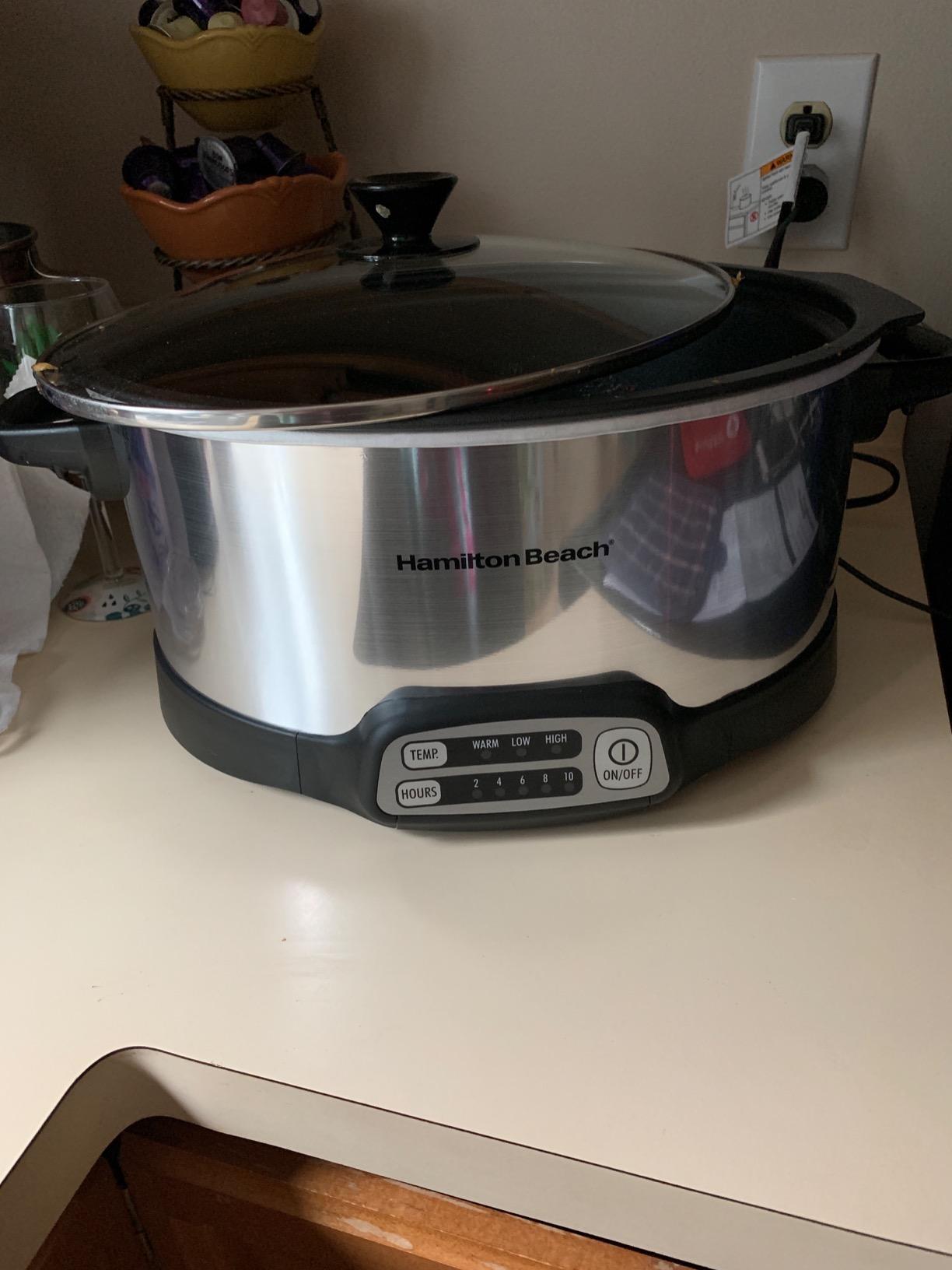 Hamilton Beach 33662 Programmable Slow Cooker with 6 Quart Stovetop-Safe Sear & Cook Crock, Silver customer photo 1