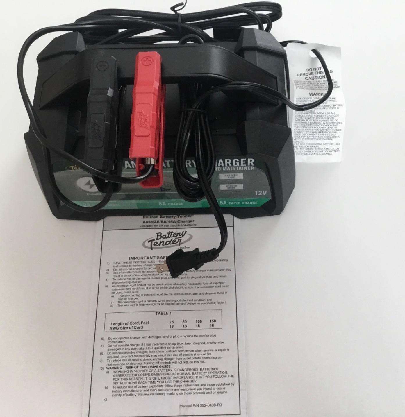 Battery Tender 15 AMP Battery Charger and Maintainer - 12V Switchable 15 AMP / 8 AMP / 2 AMP - Selectable Chemistry Standard AGM Gel - LCD Display - 022-0234-DL-WH customer photo 1
