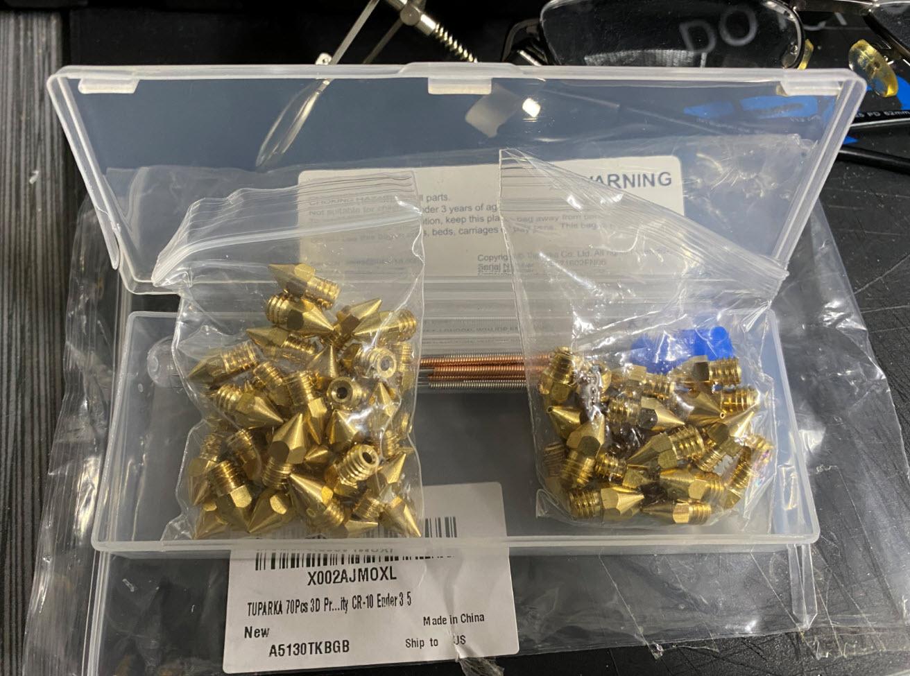 TUPARKA 40Pcs 0.4mm Ender 3 Nozzle Kit 3D Printer Nozzles MK8 Brass Extruder Nozzles for Makerbot Creality CR-10 with Storage Box customer photo 2