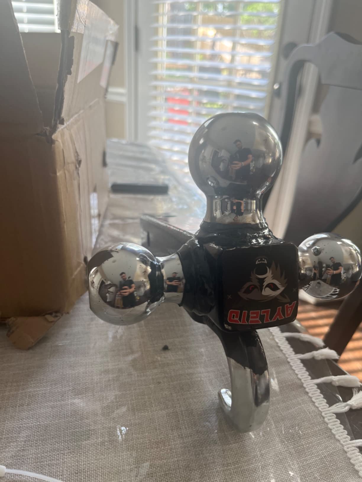 Ayleid Trailer Hitch Tri-Ball Mount with Hook & Pin Balls Sized 1-7/8 , 2 & 2-5/16 inches , Tow Hitch , Silver customer photo 2