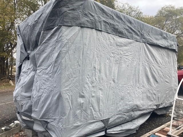 GEARFLAG Travel Trailer Cover Camper Cover Multi-Layers with Reinforced Windproof Side-Straps Anti-UV Water-Resistance Heavy Duty for Motorhome (Fits 15' - 17') - Ideal for rv & Trailer Covers customer photo 2