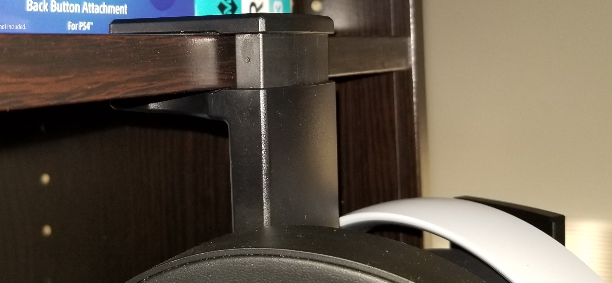 Dual Headphone Stand Holder - EURPMASK 2 in 1 PC Gaming Headset Hooks, 360 Degree Rotating Headphone Hanger with Adjustable Clamp & Cable Clip Organizer, Headset Mount Under Desk Earphone Clamp-Black customer photo 2