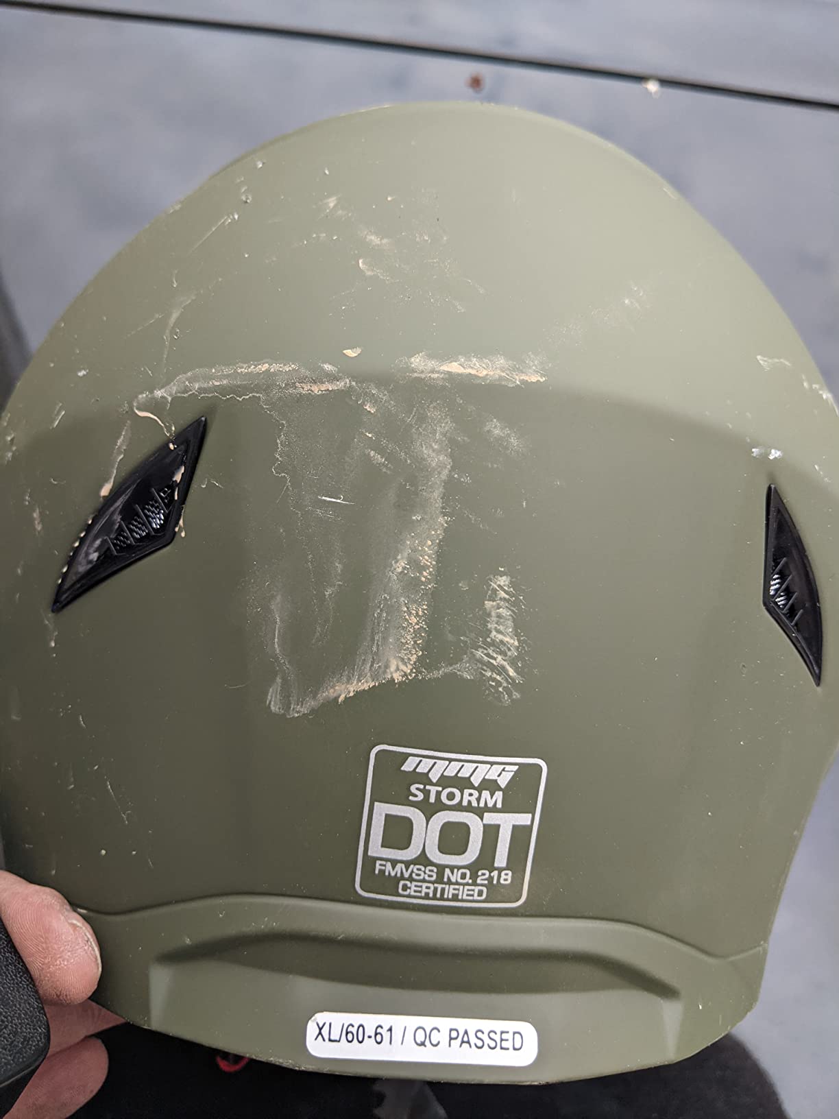 MMG Adult Dual Sport Full Face Helmet, Dirt Bike/ATV/Street, Green, Large customer photo 1