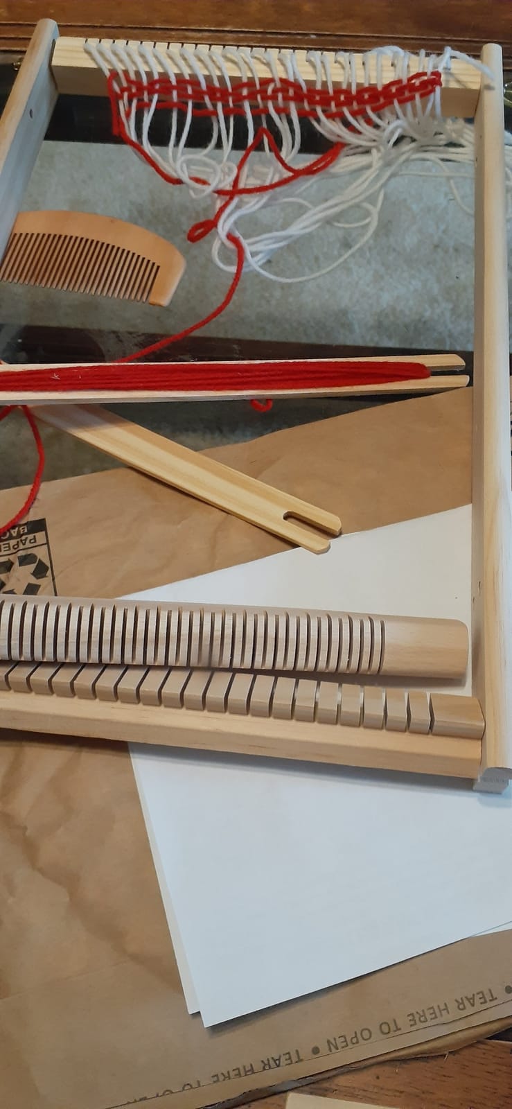 CYCHIRV Weaving Loom Kit, Wooden Tapestry Loom 15.2x9.85 in for Kids customer photo 1